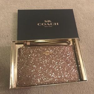 Coach Gold Wristlet with Box